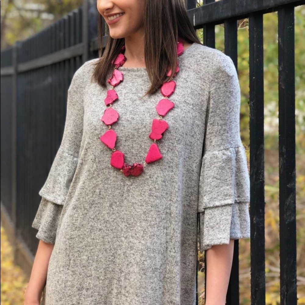 Pink Stately Stone Necklace